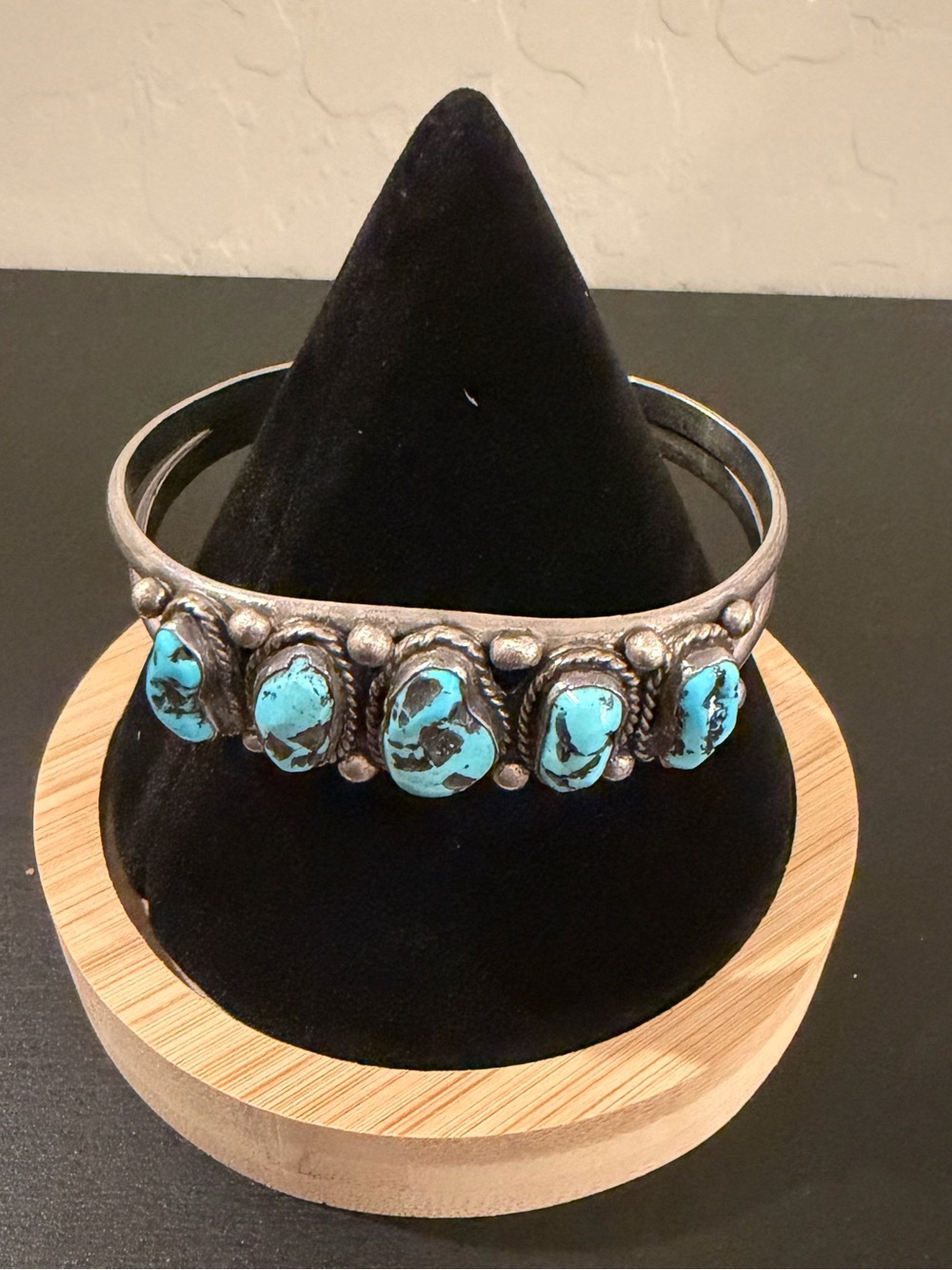 Silver Cuff Bracelet Handmade With Bisbee Turquoise